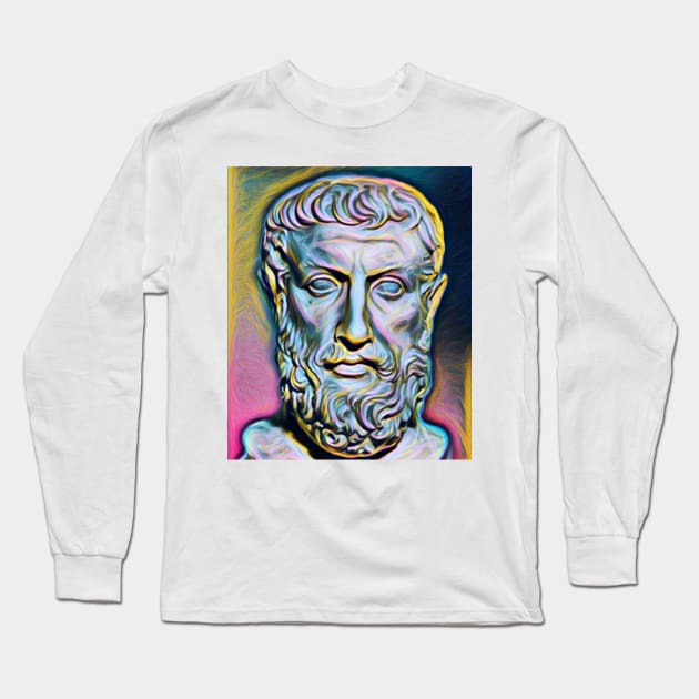 Parmenides of Elea Portrait | Parmenides of Elea Artwork 10 Long Sleeve T-Shirt by JustLit